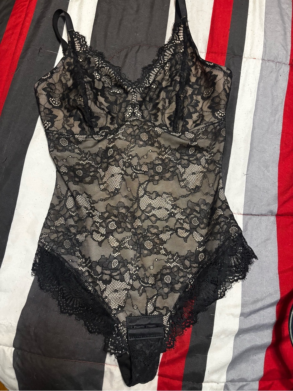 NWT Black Lace shaper Sheer Bodysuit size small